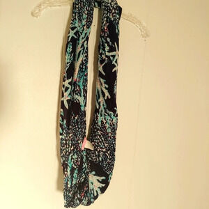 Lilly Pulitzer Infinity Loop Scarf Blue Pink Starfish Coral